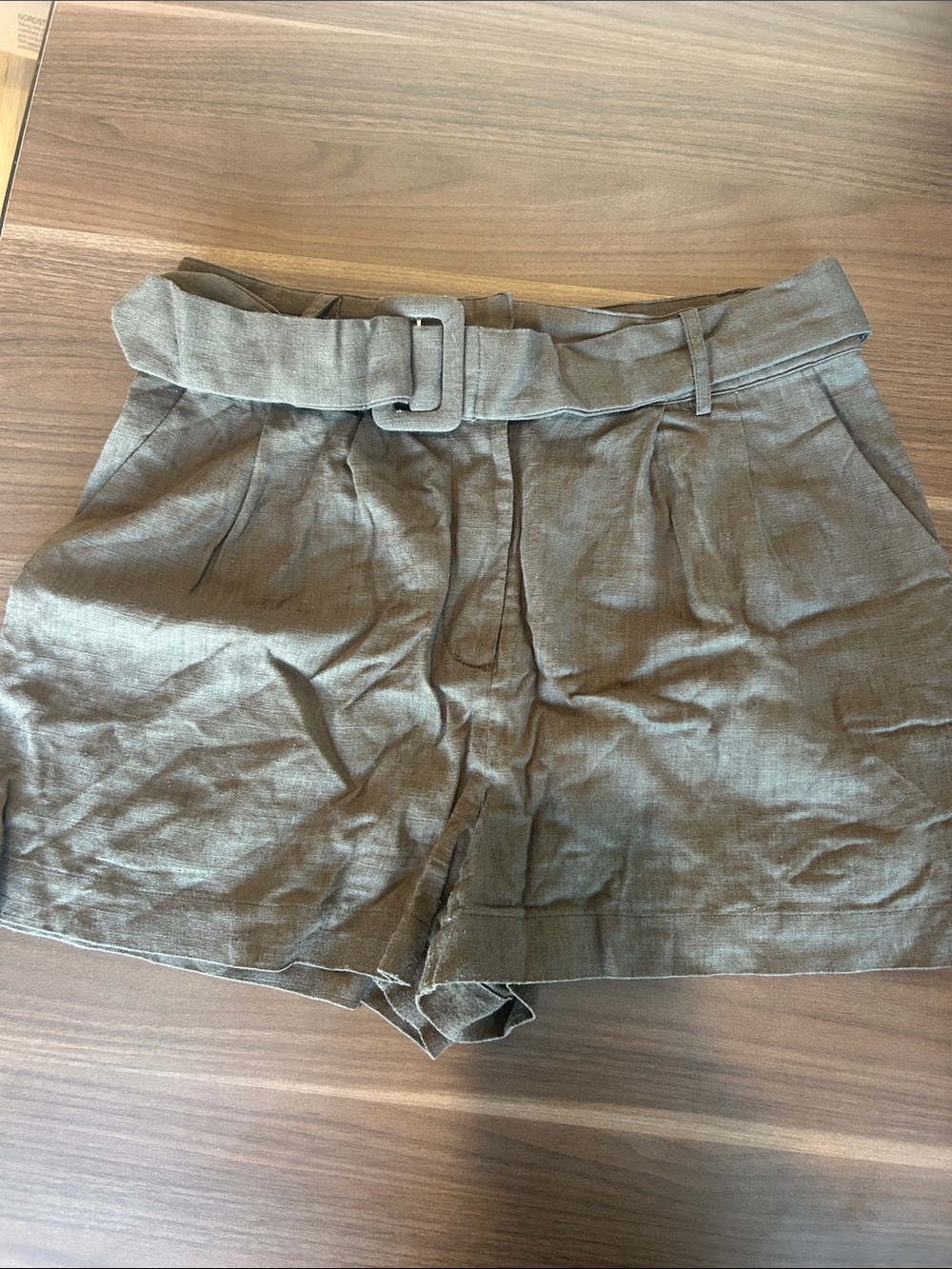 HYFVE Olive Green High-Waist Belted Shorts